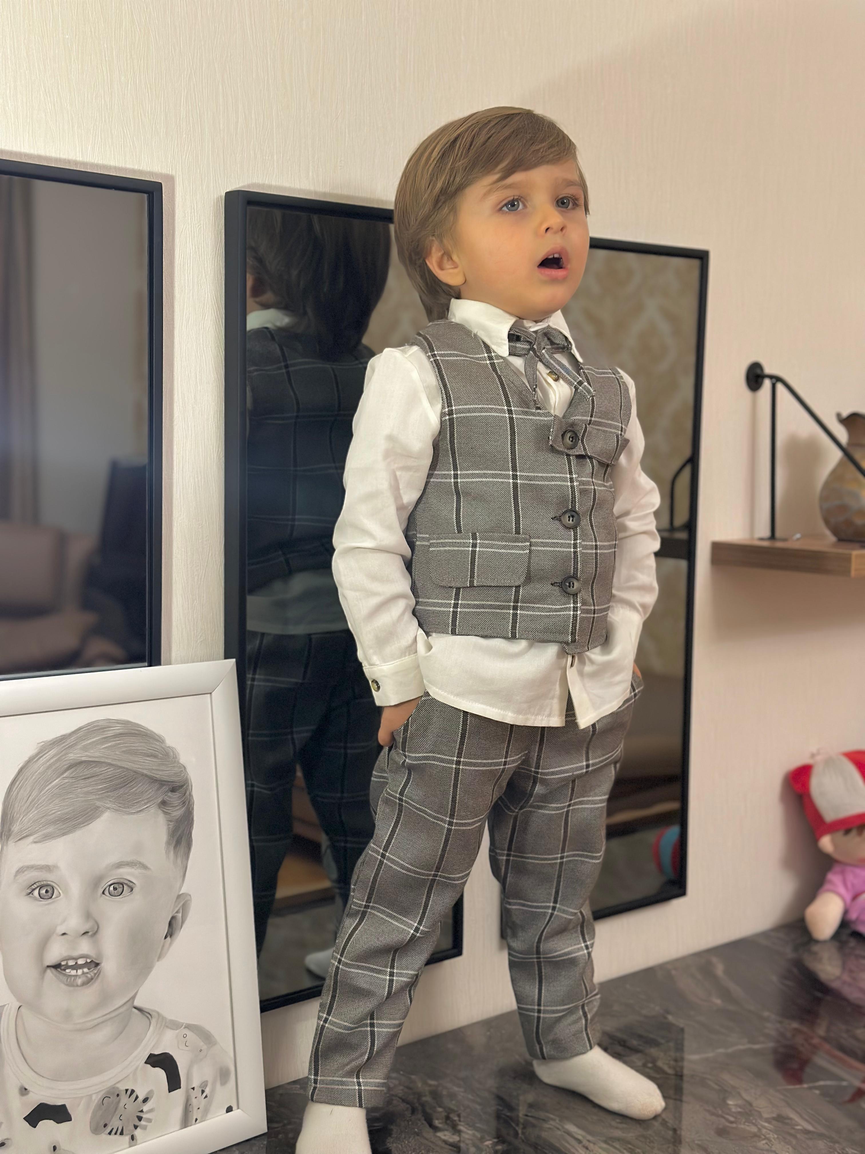 Favorimkids Bebek Çocuk  Yeni yelekli Takım Çizgili Pamuklu 1-6