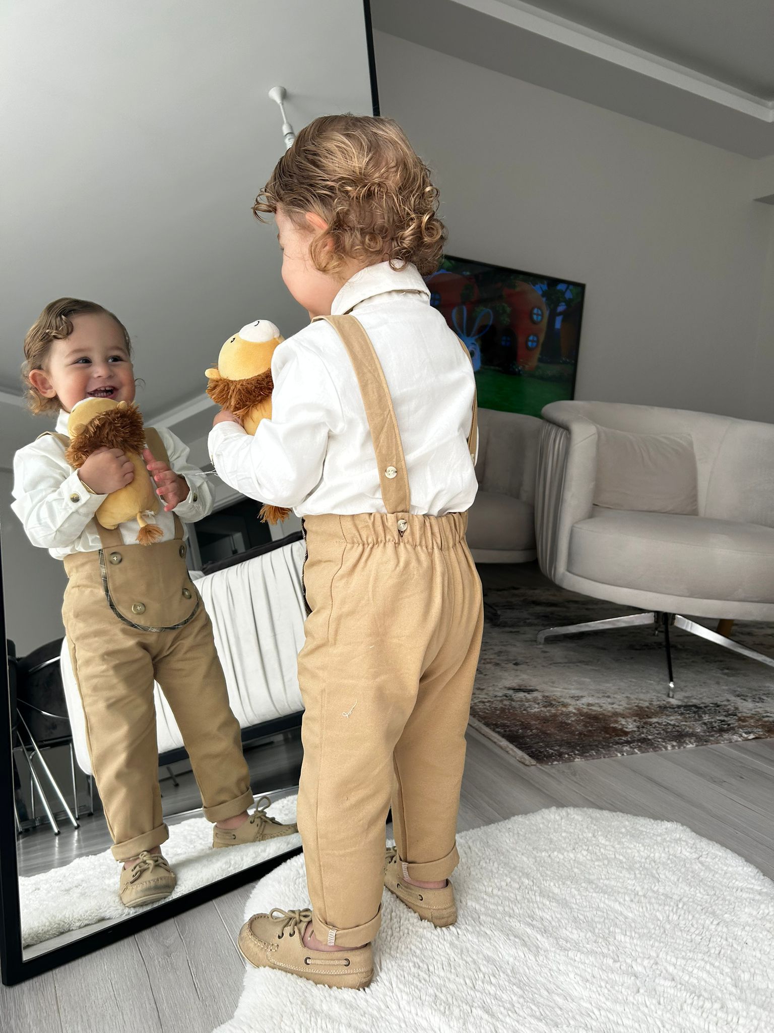 Favorimkids Salopet Takım 3 lü set Gömlek Salopet Papyon 