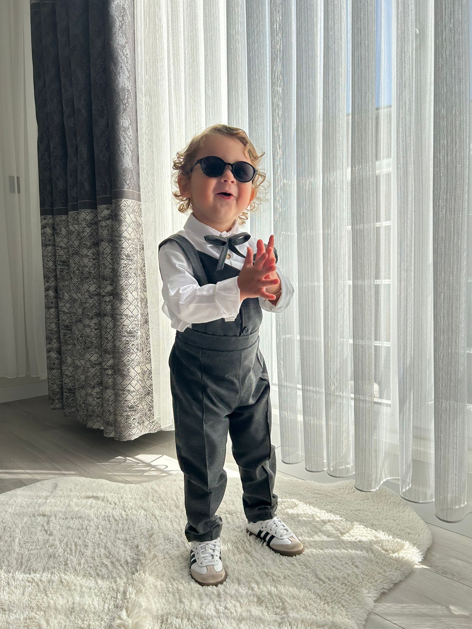 Favorimkids GRİ Tulum Yelekli Takım Pamuklu Bebek Çocuk 1-6 yaş 