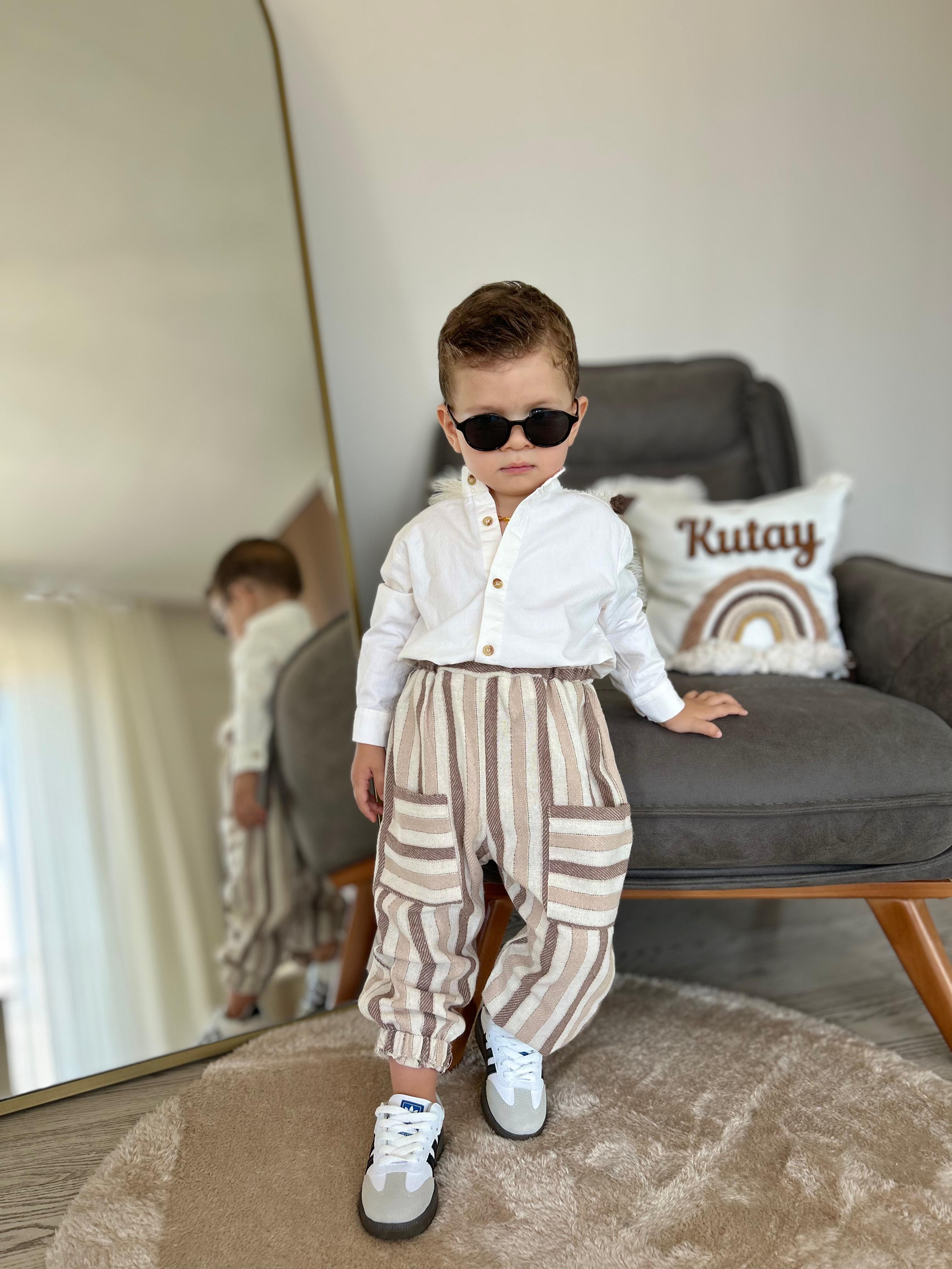  Favorimkids Bebek çocuk 2 Çepli Pantalon Hakim yaka Gömlek