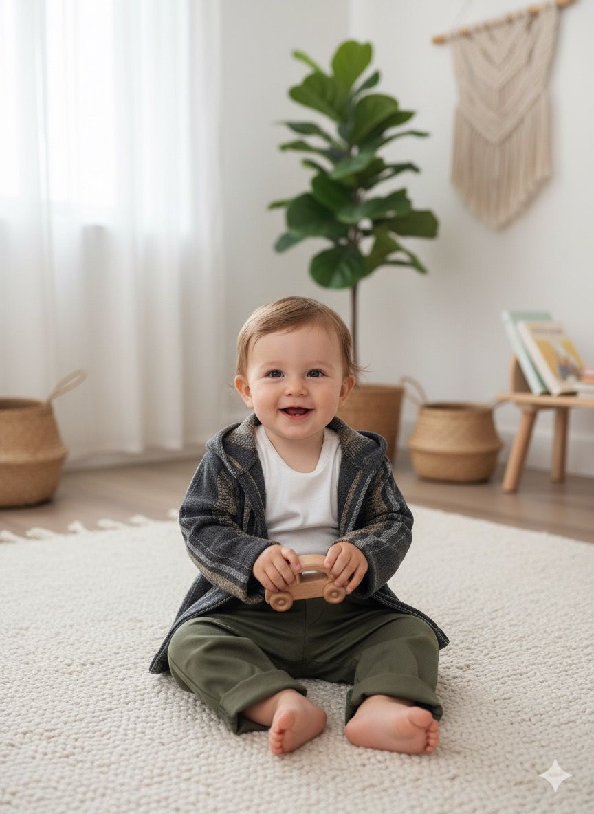 Favorimkids Çizgili  Pamuklu  Kapşonlu Sweat  Alt Üst Takım Bebek Çocuk -3-