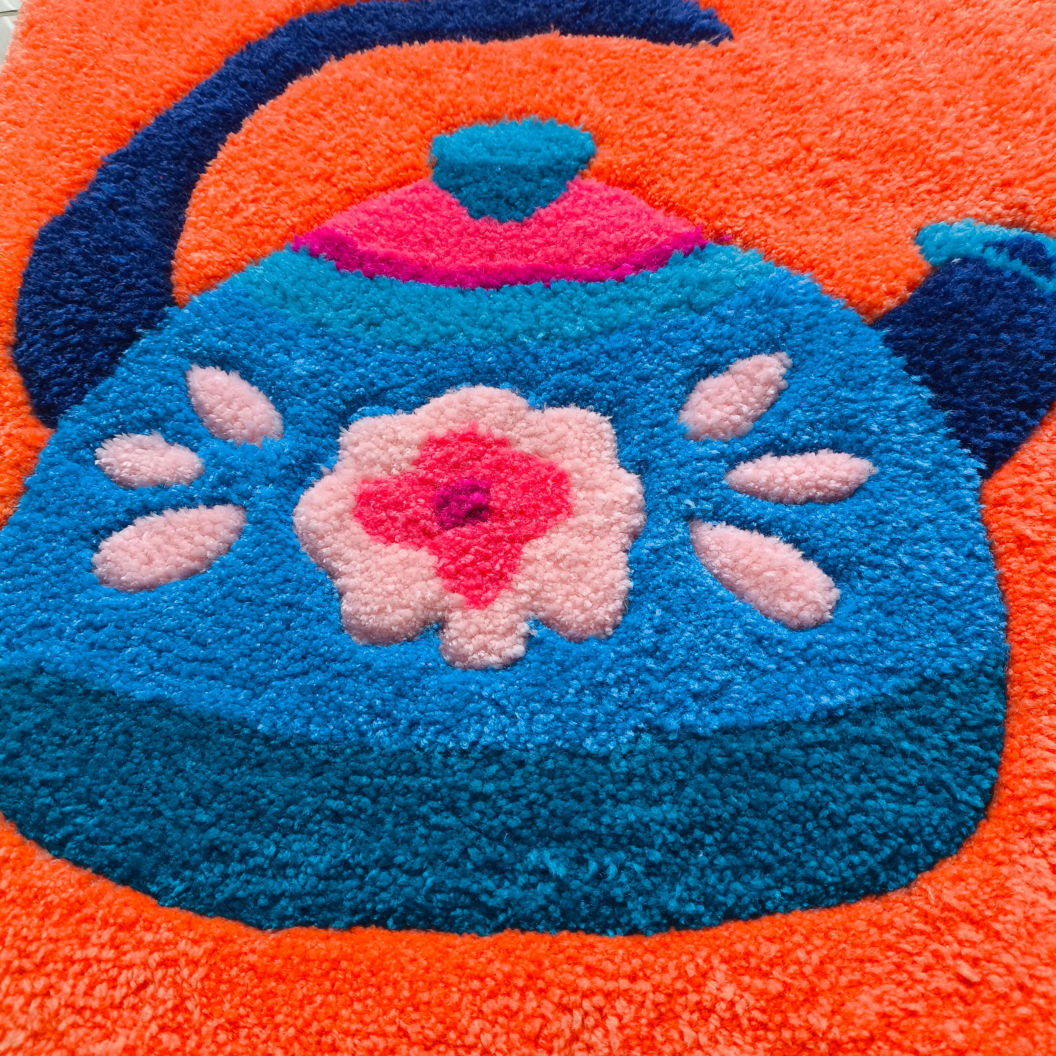 Retro Bahar Demlik Tufting Halı