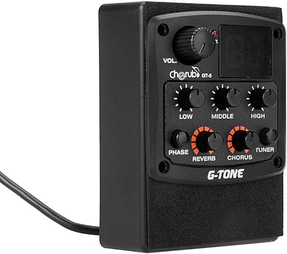 Cherub GT-5 Akustik Gitar Preamfi ve Tuner + Eşik Altı 3 Band EQ