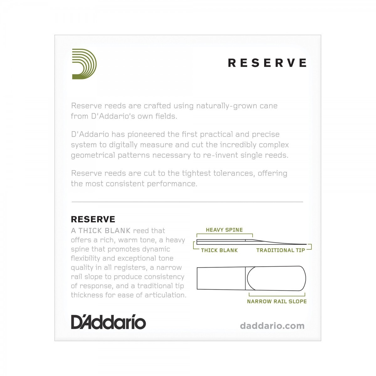 D'Addario Woodwinds Reserve DJR1035 Alto Saksafon Kamışı No:3.5