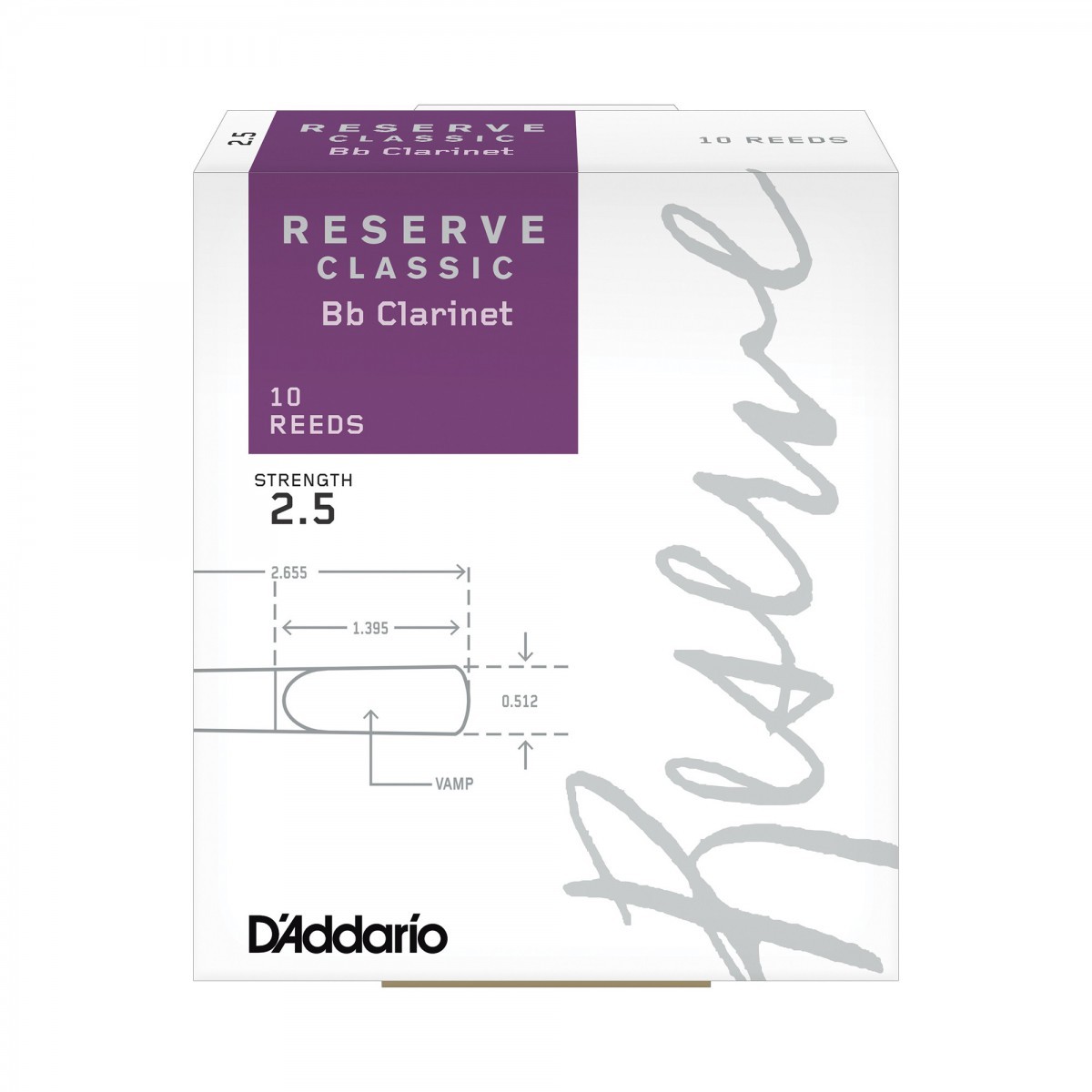 D'Addario Woodwinds Reserve Classic DCT1025 Sib Klarnet Kamışı No:2.5