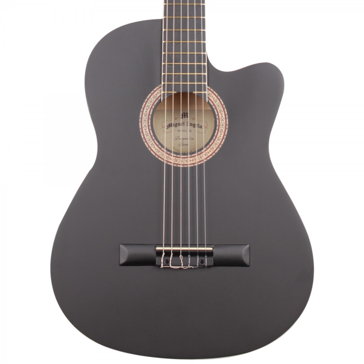 Miguel Angela MA1M-C-BK Mat Cilalı Siyah Cutaway Klasik Gitar