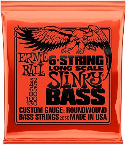 Ernıe Ball 2838 Slinky Round Wound 6 Tel Bas Gitar Tel Takımı