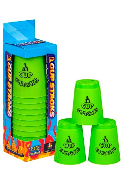 Cup Stacks Yeşil Oyun Bardağı - 12 li