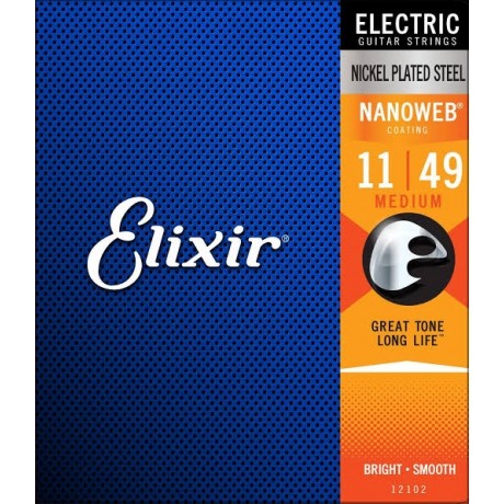 Elixir 12102 Nanoweb Medium Elektro Gitar Teli (11-49)