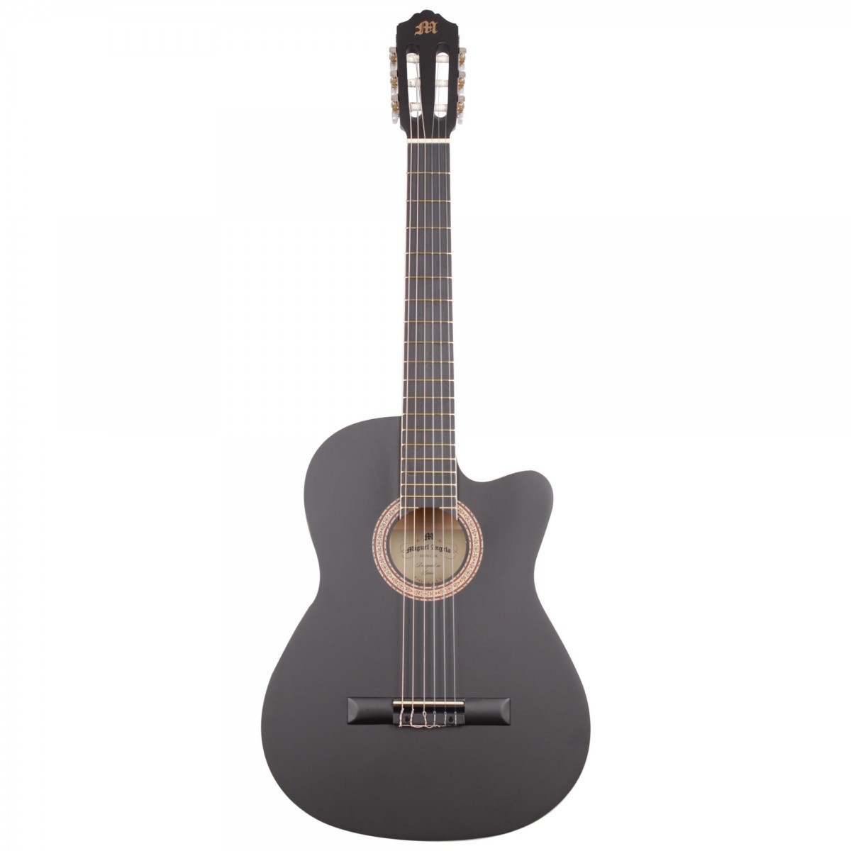 Miguel Angela MA1M-C-BK Mat Cilalı Siyah Cutaway Klasik Gitar