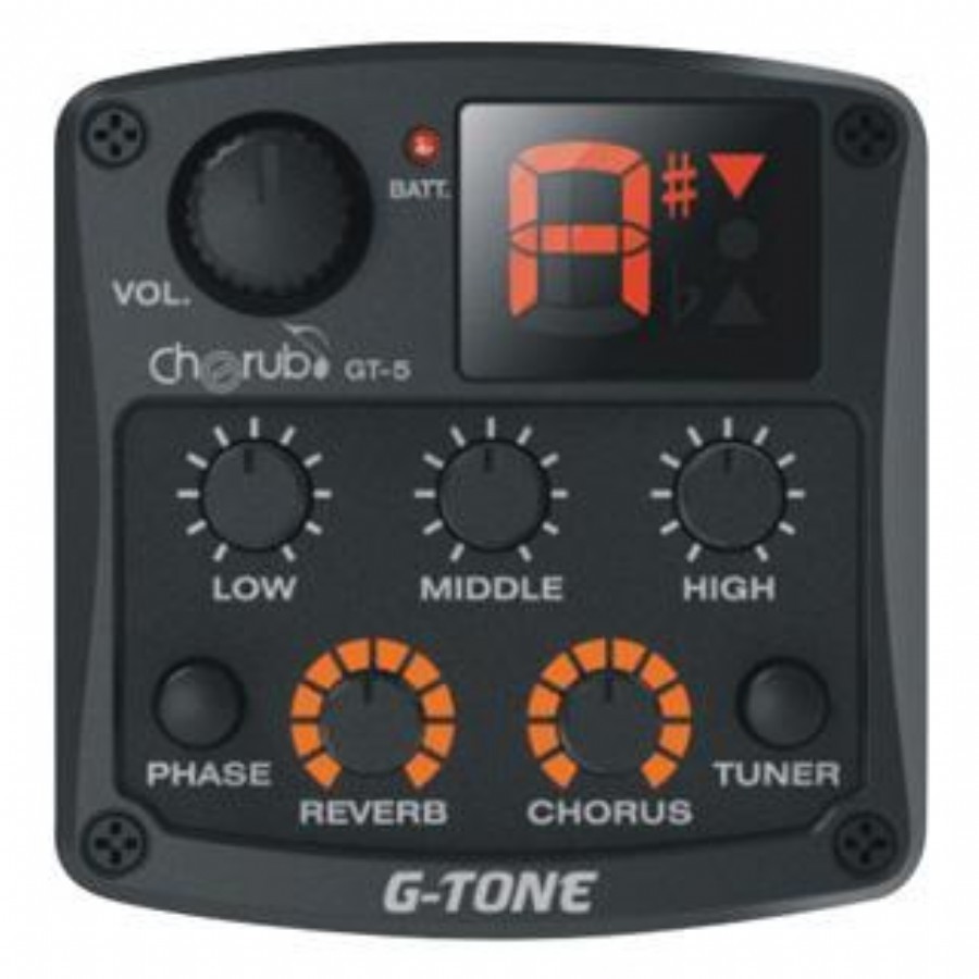 Cherub GT-5 Akustik Gitar Preamfi ve Tuner + Eşik Altı 3 Band EQ