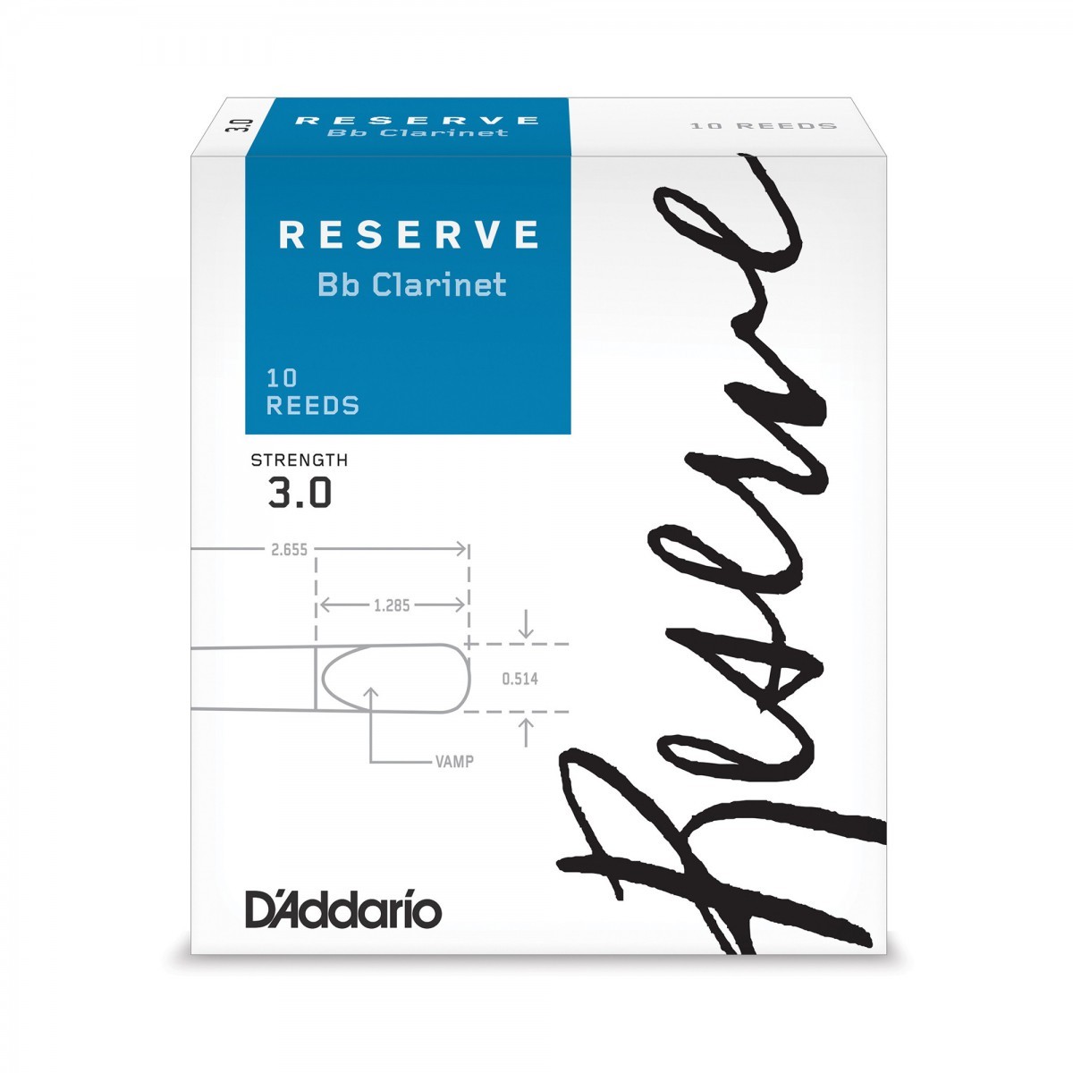 D'Addario Woodwinds Reserve DCR1030 Sib Klarnet Kamışı No:3