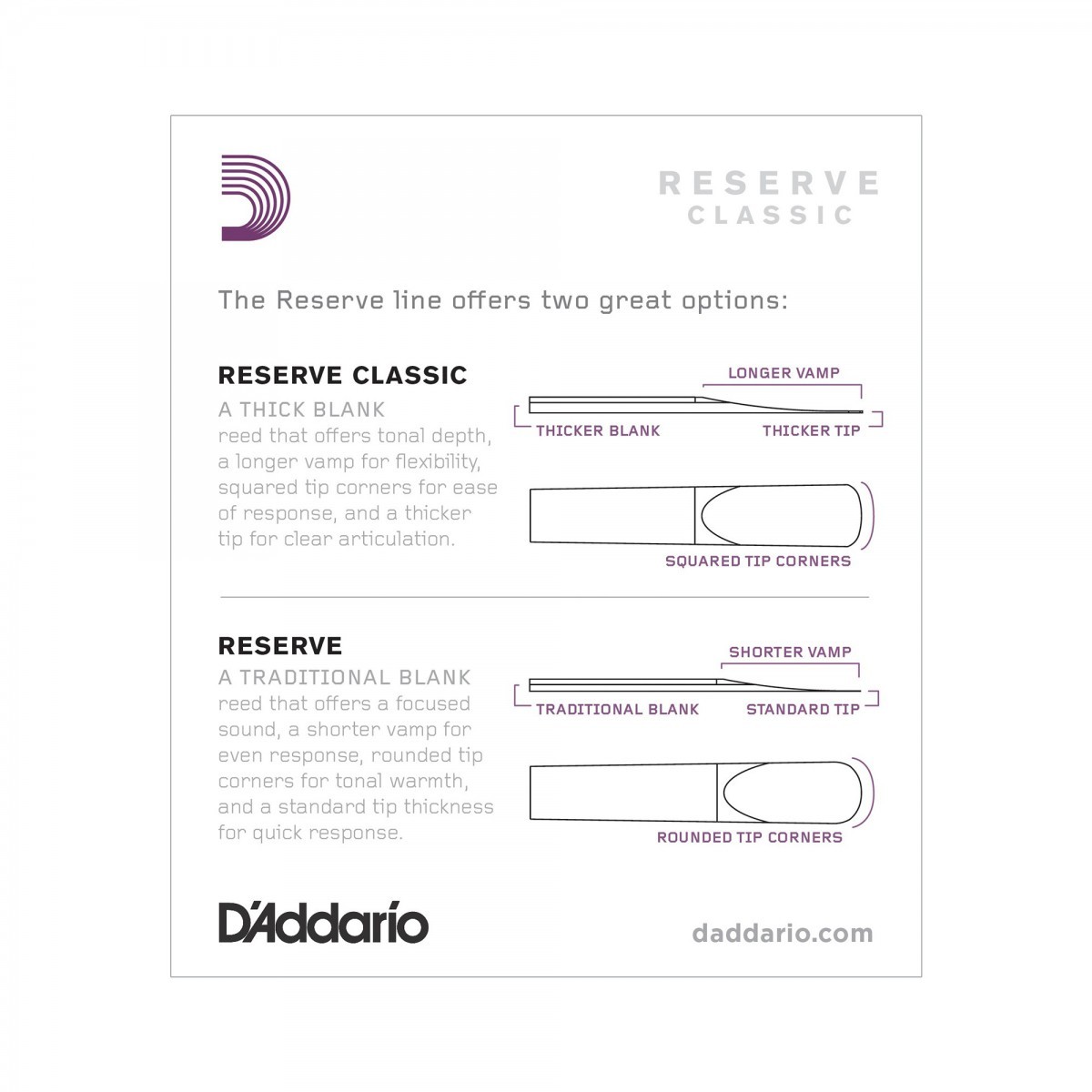 D'Addario Woodwinds Reserve Classic DCT1025 Sib Klarnet Kamışı No:2.5