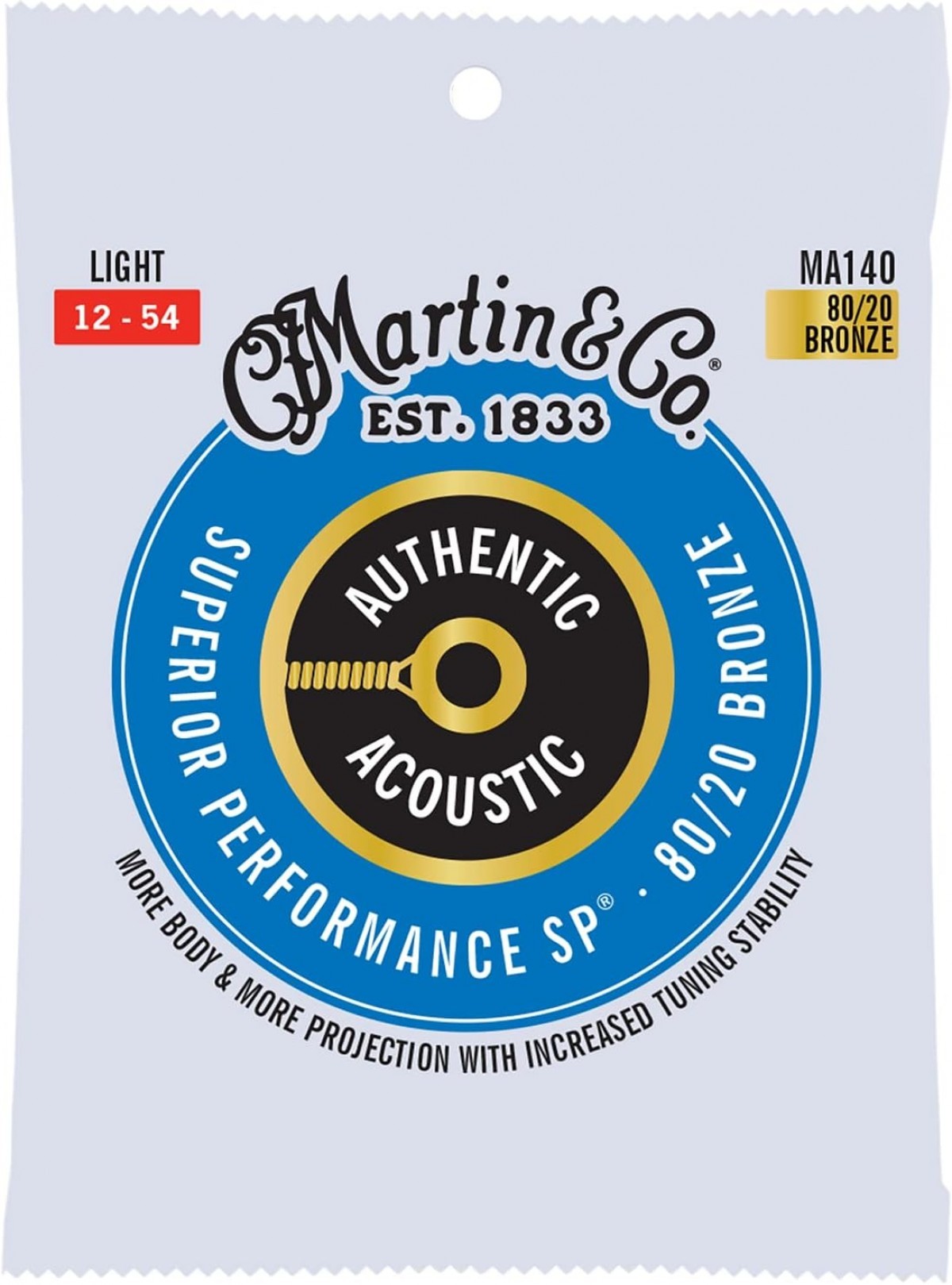 Martin MA140 Authentic 80/20 Light Akustik Gitar Teli (12-54)