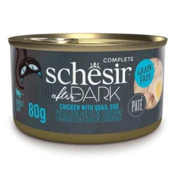 Schesir After Dark Pate Tavuklu ve Bıldırcın Yumurtalı Konserve Kedi Maması 80gr 6lı