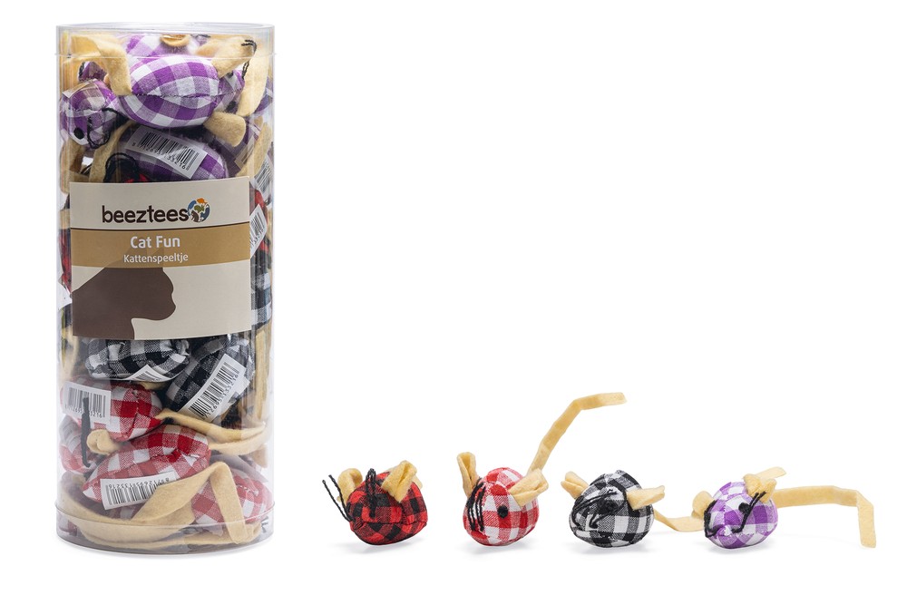 Beeztees Kedi Oyuncağı, Kumaş Fare, Çeşitli Renklerde, 13x3,5x3cm