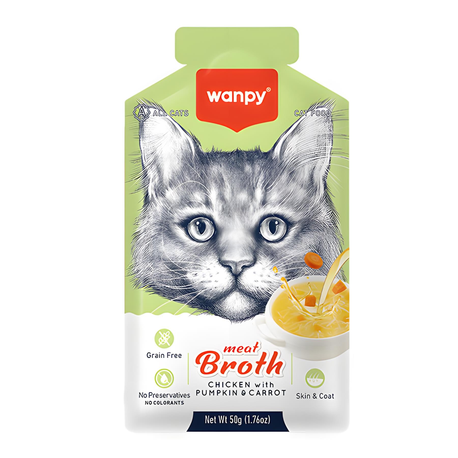 Wanpy Tavuklu Bal Kabaklı ve Havuçlu Tahılsız Kedi Çorbası 50gr