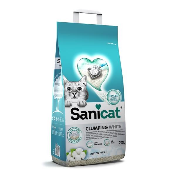 Sanicat Clumping White Cotton Fresh Topaklanan Kedi Kumu 20Lt