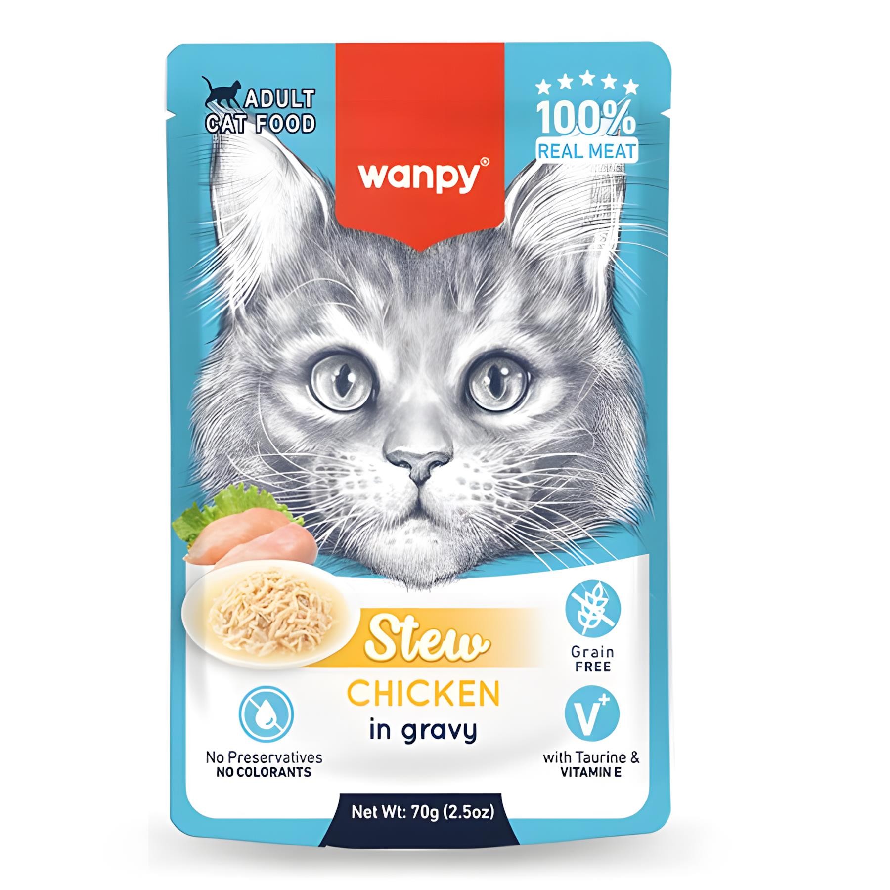 Wanpy Pouch Tavuklu Yaş Kedi Maması 70gr