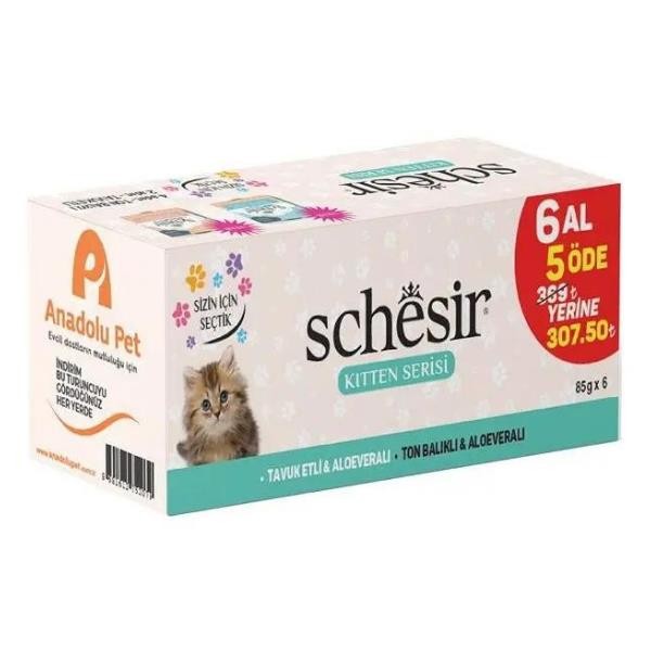 Schesir Kitten Serisi Yavru Kedi Konservesi 85gr 6 Al 5 Öde