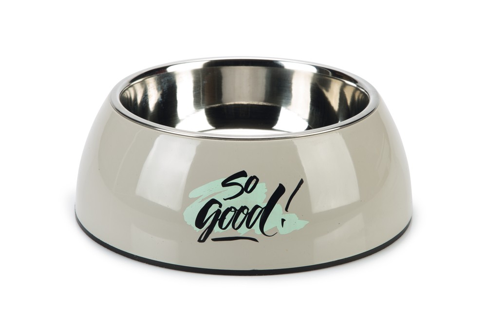 Beeztees Köpek Mama Su Kabı, Paslanmaz Çelik, Gri, 22cm, 700ml