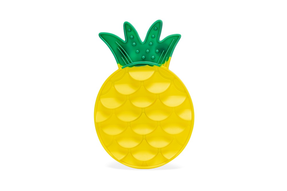 Beeztees Yavru Köpek Yaş Mama Yeme Oyuncağı, Ananas Şeklinde,Silikon, Sarı, 20x20cm