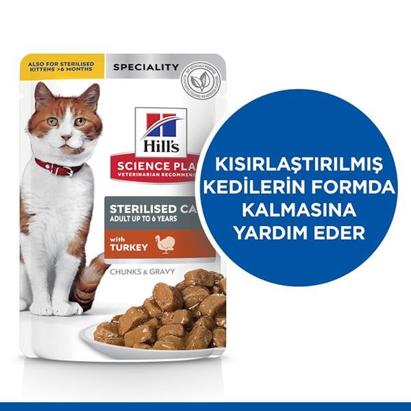 Hills Hindili Kısırlaştırılmış Pouch Kedi Maması 85gr