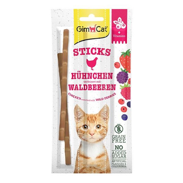 Gimcat Sticks Tavuk ve Yaban Mersinli Kedi Ödül Çubuğu 15gr 3lü