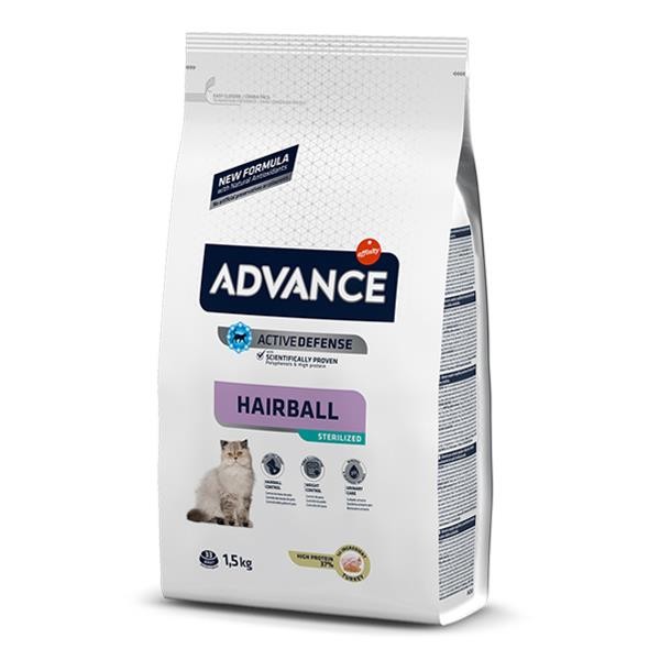 Advance Hairball Sterilised Hindili Kedi Maması 1,5 Kg