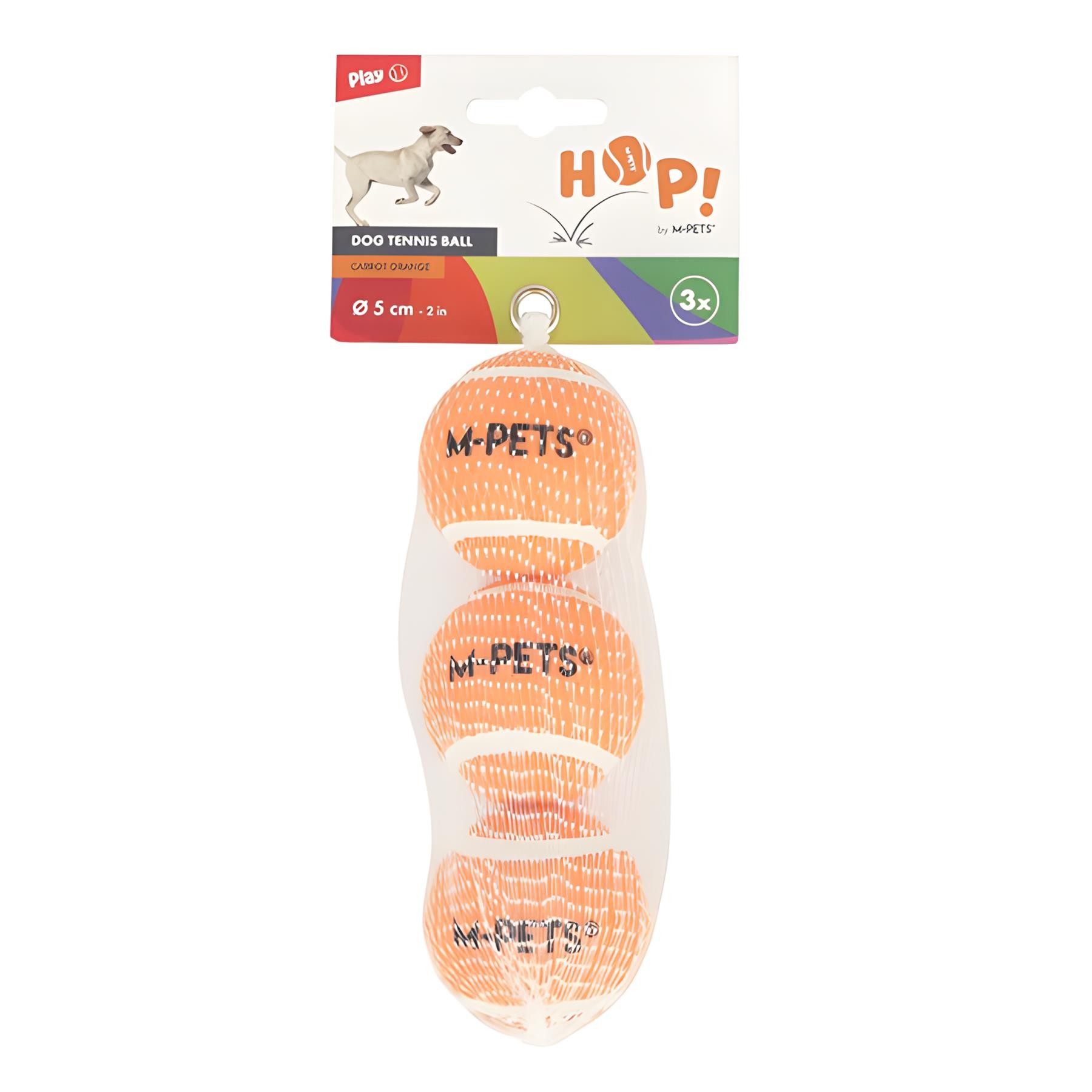 M-Pets Hop Tennis Topu Turuncu 5cm 3lü Set