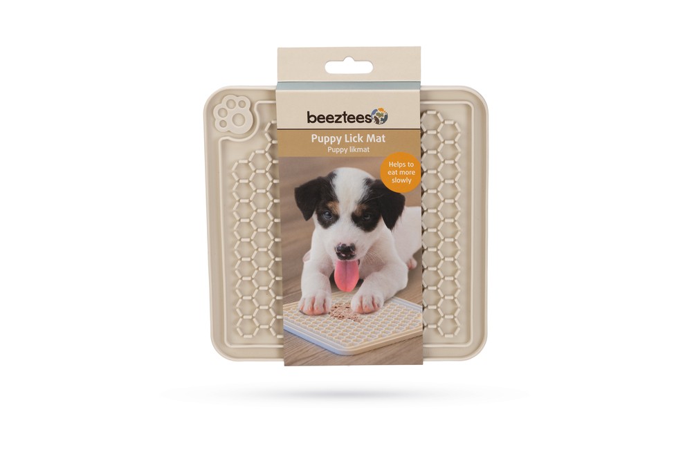 Beeztees Yavru Köpek Yaş Mama Yeme Oyuncağı, Kare, Silikon, Gri, 20x20cm