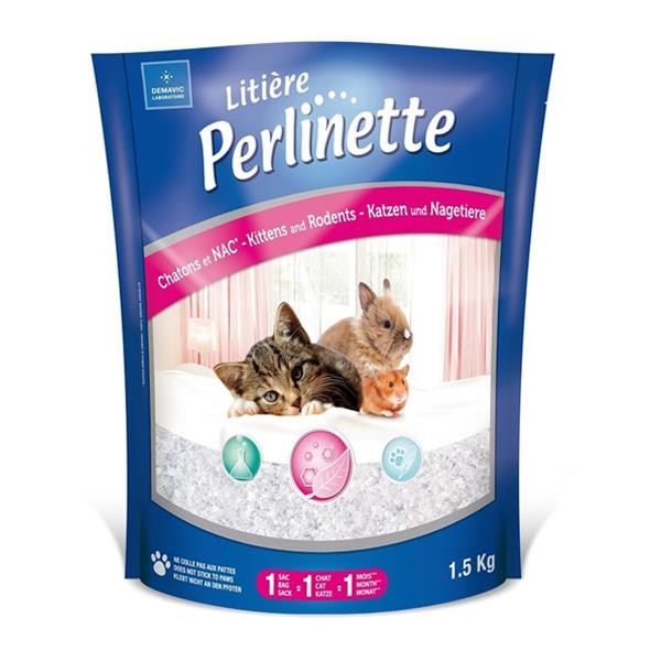 Perlinette Yavru Kediler ve Kemirgenler için Mikro Kristal Kum 3,7lt