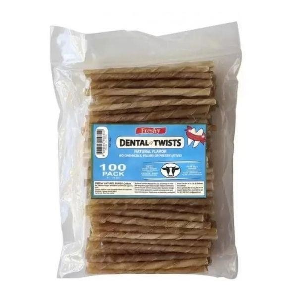 Freshy Dental Twist Doğal Burgu Çubuk Köpek Ödülü 600gr 100lü