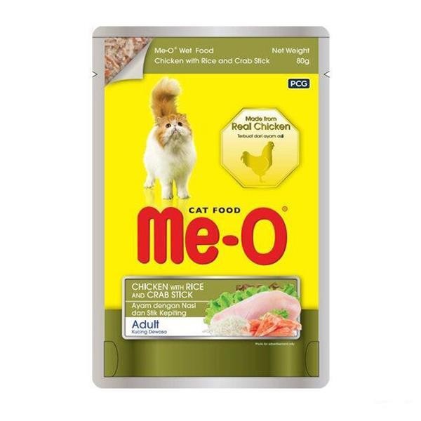 Me-O Pouch Tavuklu Pirinçli ve Yengeçli Kedi Maması 80gr 12li