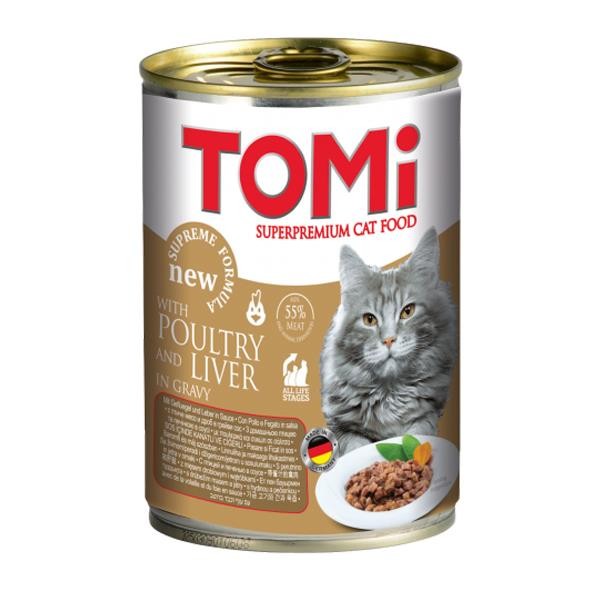 Tomi Kanat Eti ve Ciğerli Kedi Konservesi 400Gr
