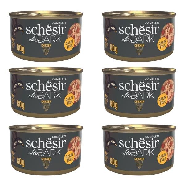 Schesir After Dark Pate Tavuklu Konserve Kedi Maması 80gr 6lı