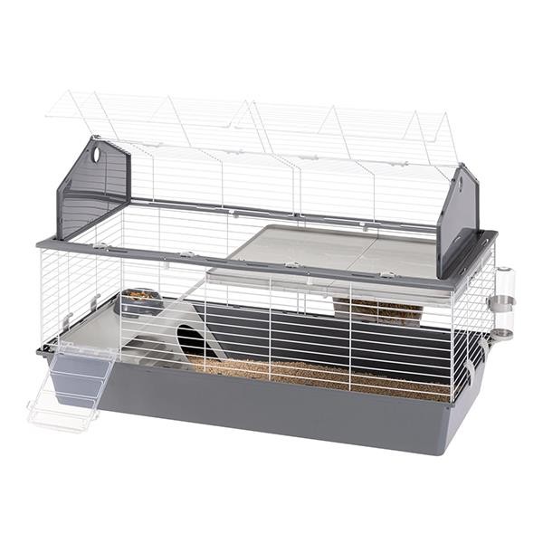 Ferplast Barn 120 Tavşan ve Guinea Pig Kafesi Gri 119x58x77Cm