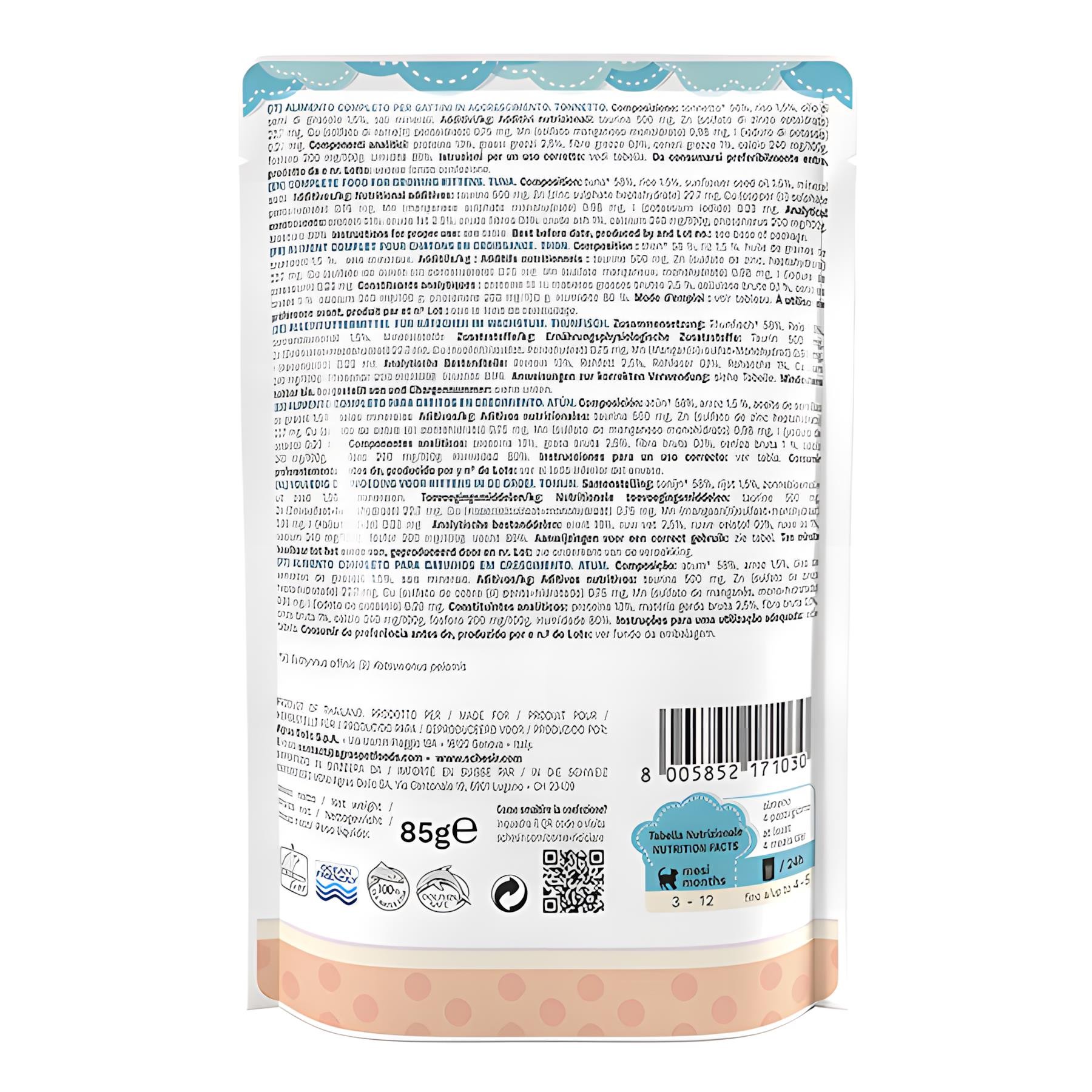 Schesir Kitten Jöle İçinde Ton Balıklı Pouch Yavru Kedi Maması 85gr