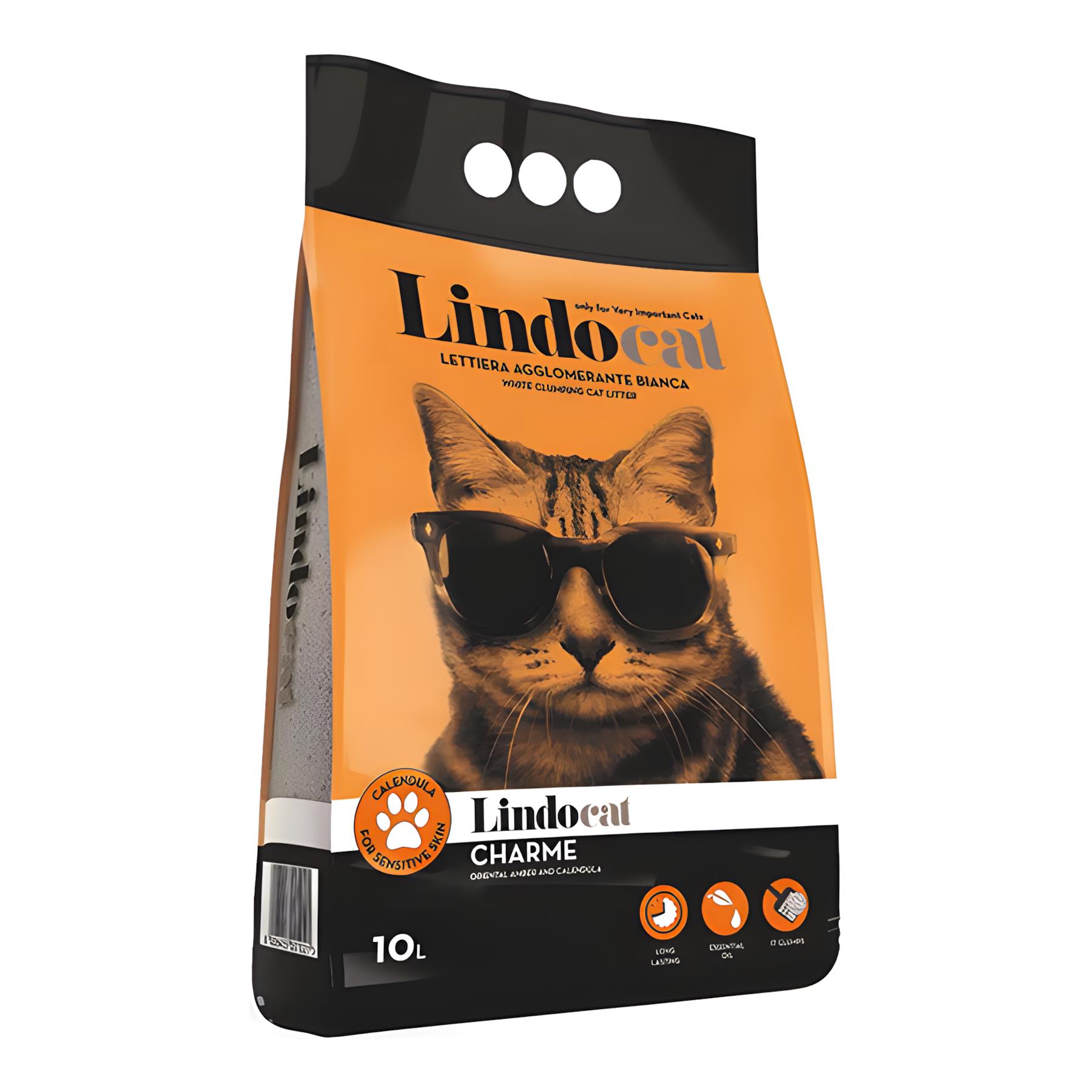 Lindocat Charme Amber Kokulu Kalın Taneli Topaklanan Kedi Kumu 10L