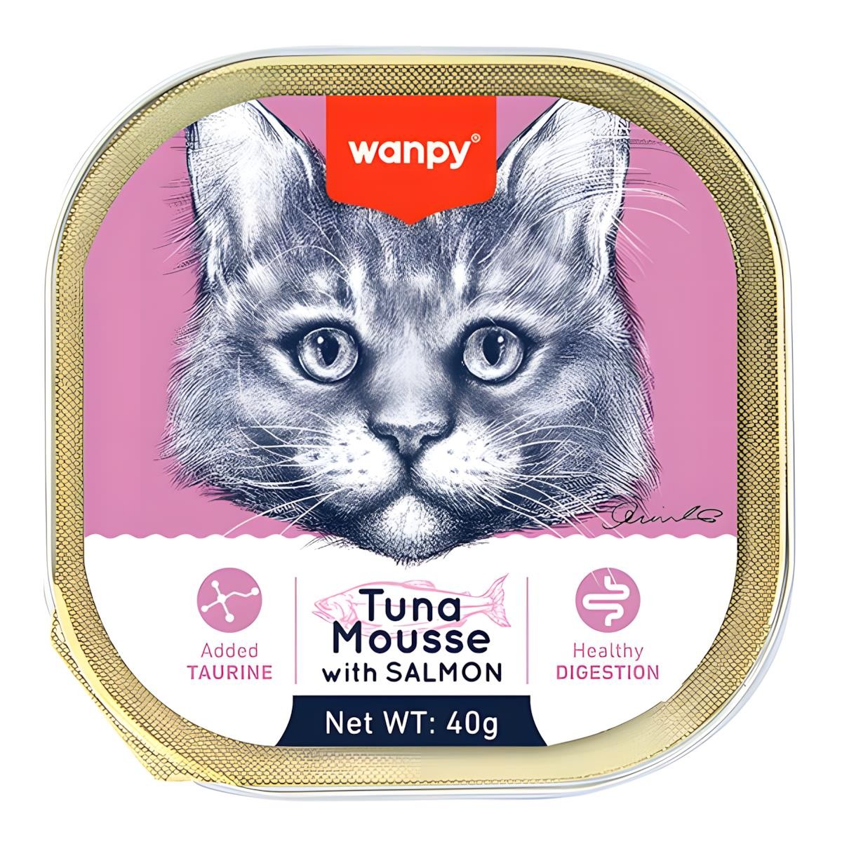 Wanpy Ton Balıklı ve Somonlu Alutray Yaş Kedi Maması 40gr