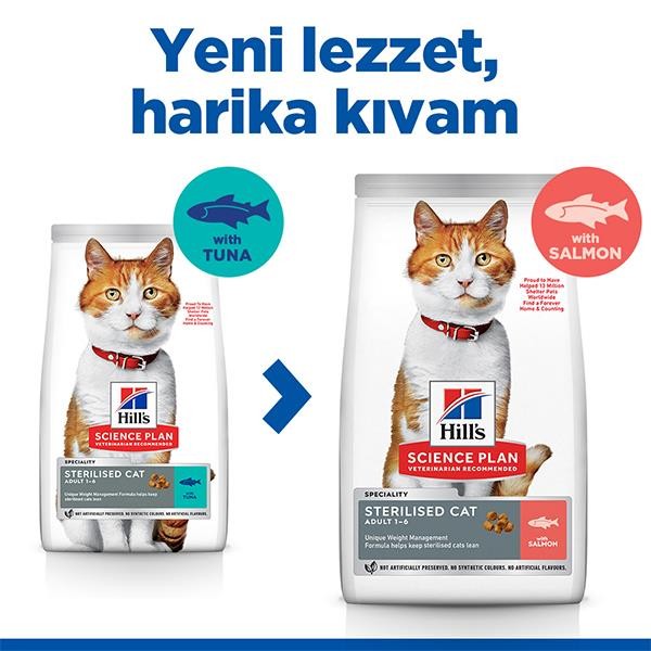 Hills Somonlu Kısırlaştırılmış Kedi Maması 8+2Kg Bonus Paket