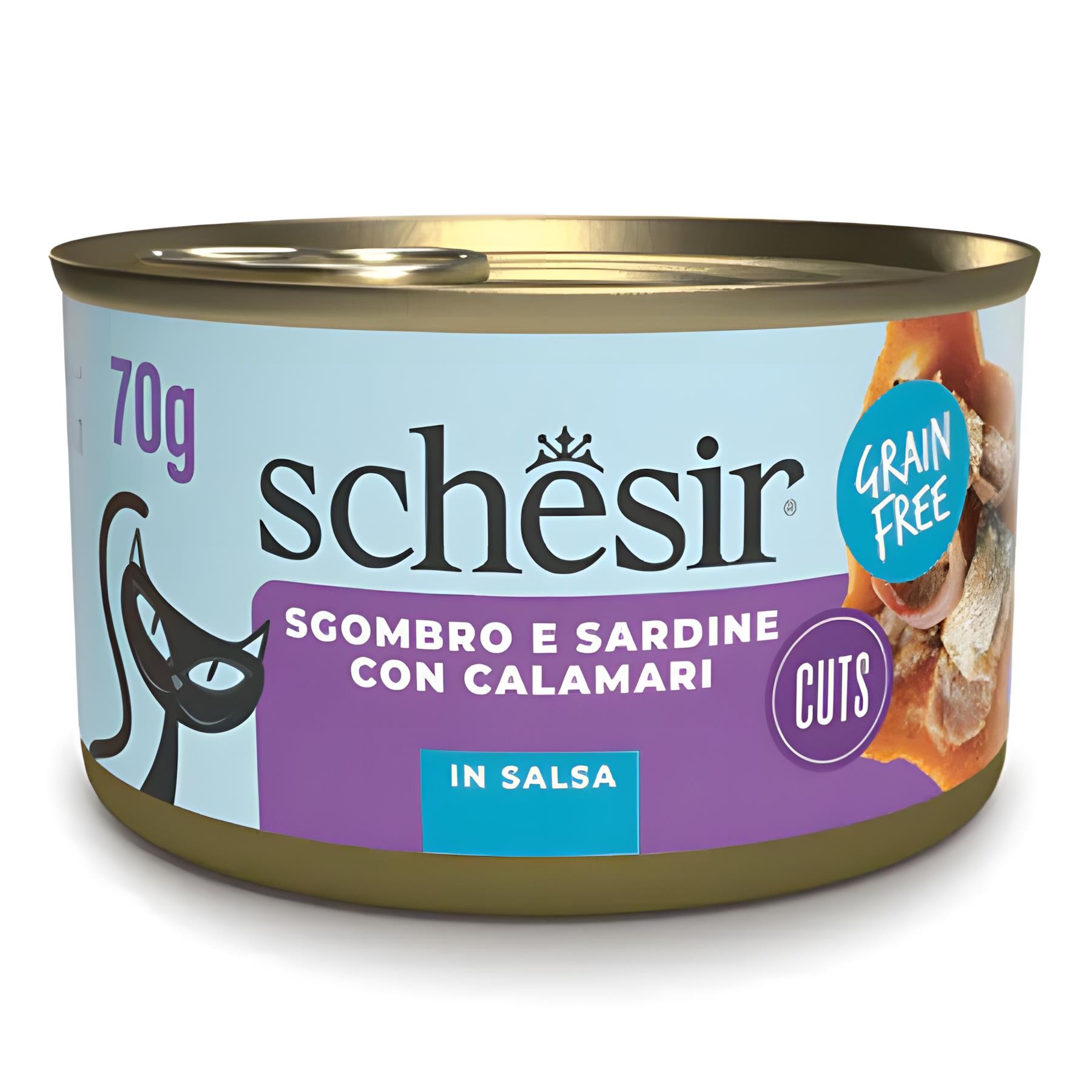 Schesir Sos İçinde Sardalyalı ve Uskumrulu Kedi Konserve Maması 70gr