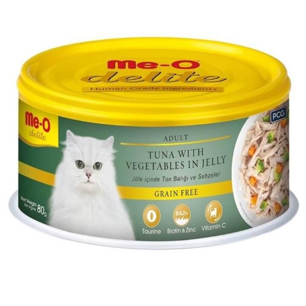 Me-O Delite Jelly Ton Balığı ve Sebzeli Kedi Konservesi 80gr