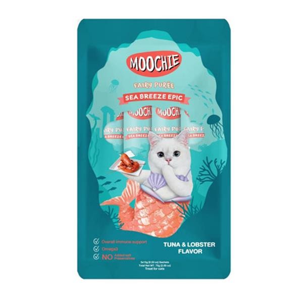 Moochie Ton Balıklı Istakozlu Sıvı Kedi Ödülü 15gr 5li