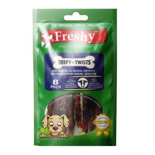 Freshy Beefy Twist Biftekli Burgu Çubuk Köpek Ödülü 75gr 8li