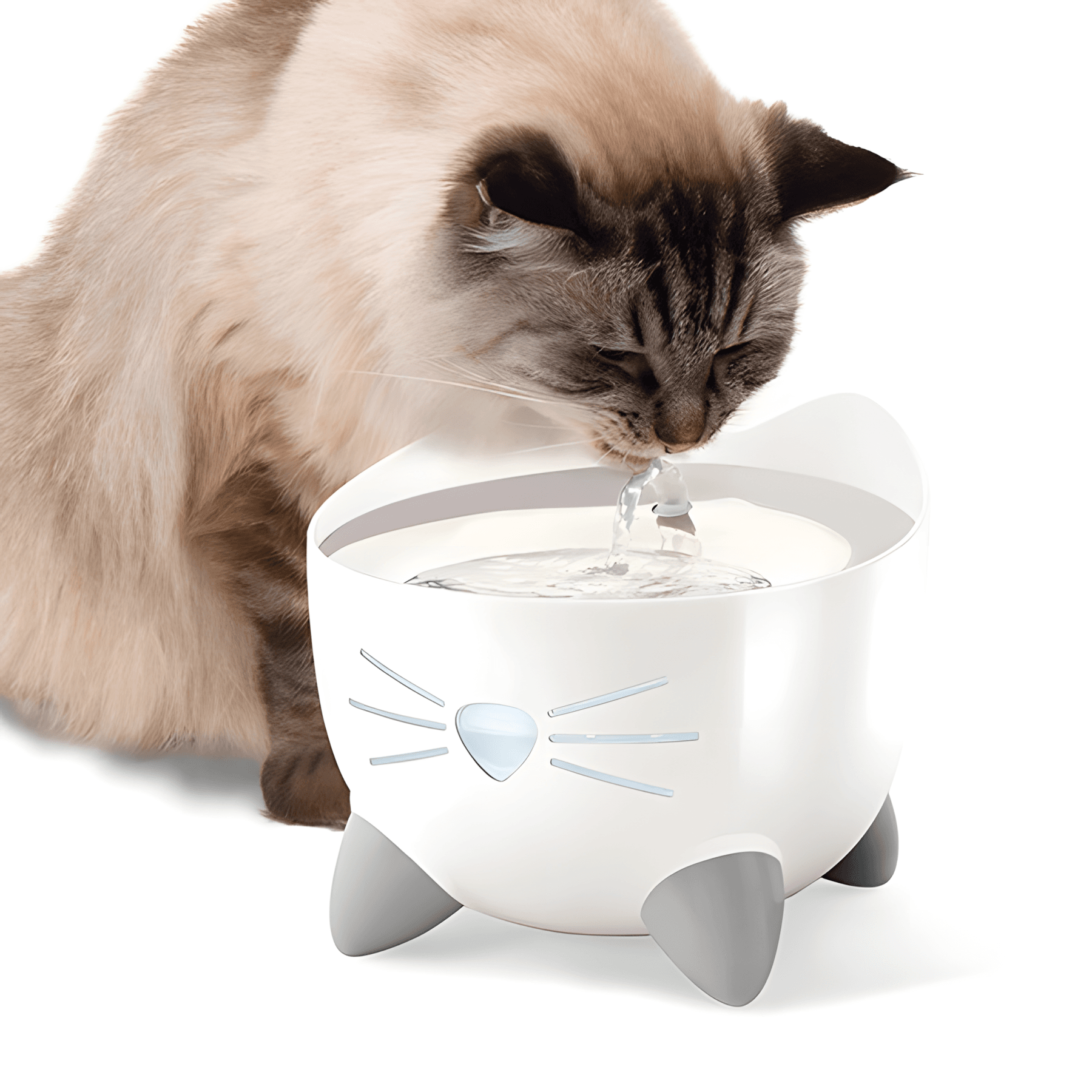 Catit Pixi Fountain Çelik Hazneli Led Işık Otomatik Kedi Su Pınarı Beyaz 2Lt