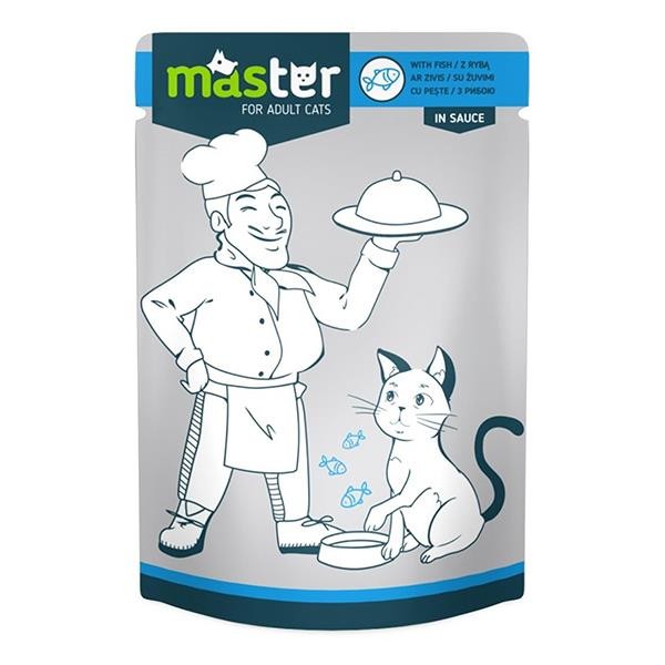 Master Pouch Jöleli Balıklı Yetişkin Kedi Maması 80gr x 24 Adet