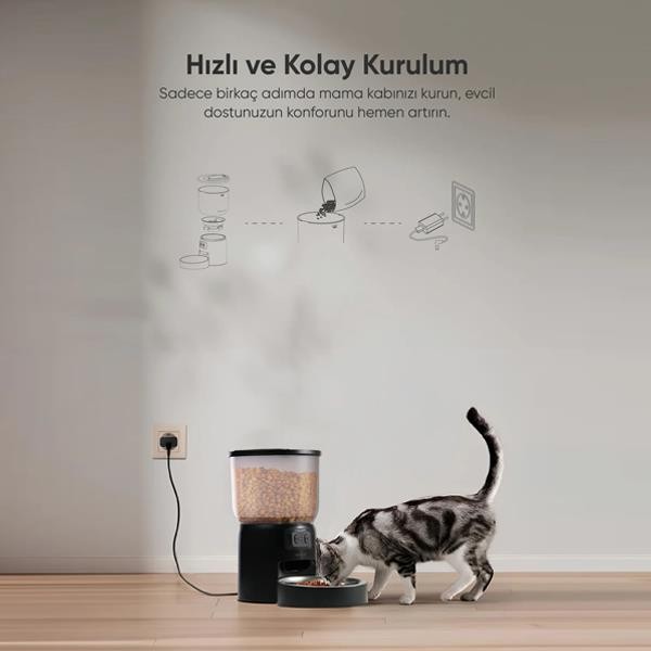 Şımart Akıllı Kedi Köpek Mama Kabı 3Lt