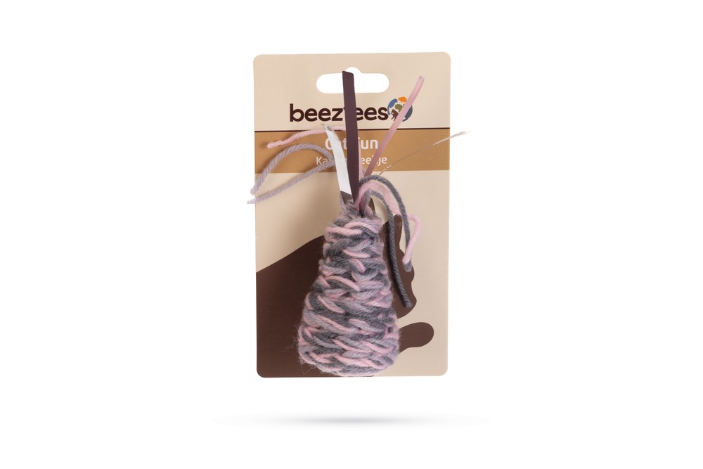 Beeztees Kedi Oyuncağı, Koni, Yün ve Kurdela, Pembe ve Gri, 7x4x3cm