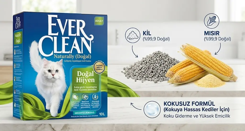 %99,9 doğal içerik (kil ve mısır karışımı) ile üretilmiştir&nbsp;